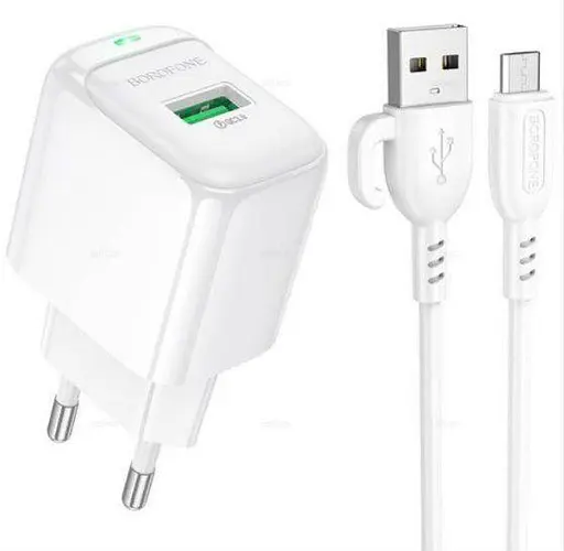 Сетевое зарядное устройство Borofone BAS42A с кабелем Micro USB - фото 3