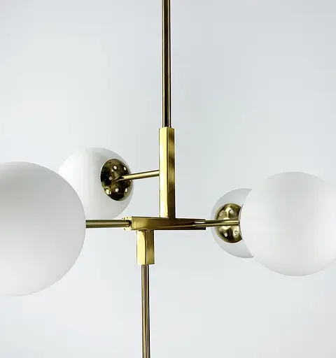 Люстра у каскадному каркасі з матовими плафонами | Арт. AOC 17/5 AB+WT | Line F - фото 3