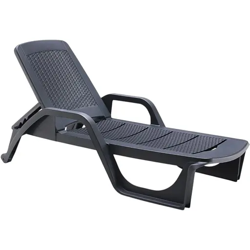 Шезлонг пластиковий Bica Nilo, графіт - фото 1