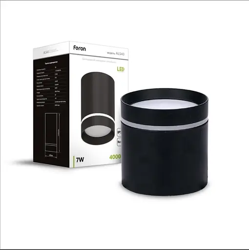 Накладний світильник з акриловим кільцем | Line F | Арт. AL543 чорний - фото 4