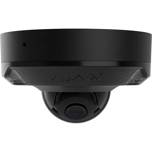 IP-камера Ajax проволочная DomeCam Mini HL Black, 8мп, 4мм, гибридная подсветка IR 35м, белый Led 50м, Poe, True WDR, IP 65, ИК 30м, аудио, угол обзора 75° до 85°, мини куполь
