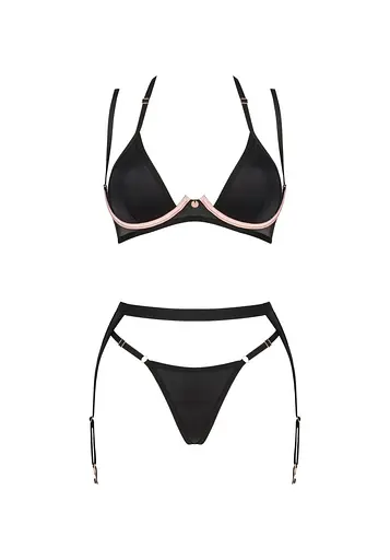 Комплект білизни Obsessive Selinne XL/XXL чорний - фото 5