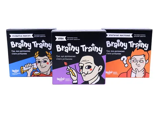 Настільна гра Brainy Trainy Brainy Trainy Уява + Розвиток пам'яті + Критичне мислення (укр.) (УКР060+2)