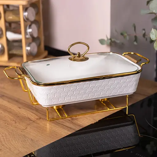 Мармітниця  Yiwuпорцелянова прямокутна 1 л біла HP1013 - фото 7