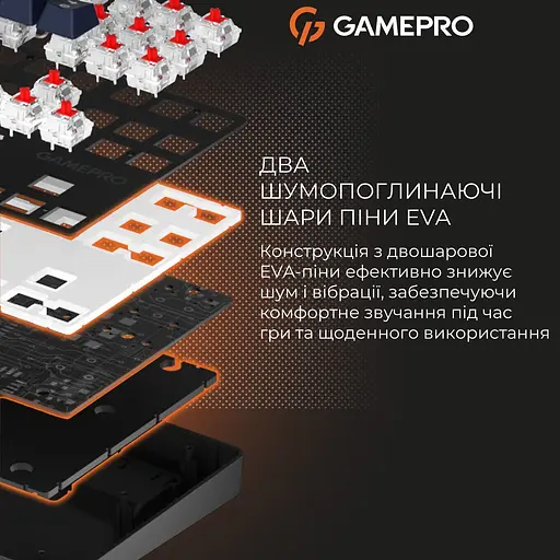 Клавиатура GamePro Genesis Metallic Outemu Red Swithes USB Black (MK110B) [152666] - фото 18