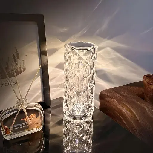 Світильник-нічник світлодіодний бездротовий Кристал RGB із сенсорним управлінням на пульті - фото 4