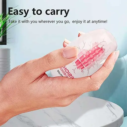 Яйце-мастурбатор текстуроване двостороннє силікон чоловічий аксесуар компактний рожевий - фото 7