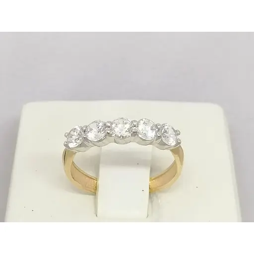 Золотое кольцо Харьковская ювелирная фабрика с фианитами. 80469 16,5 - фото 4