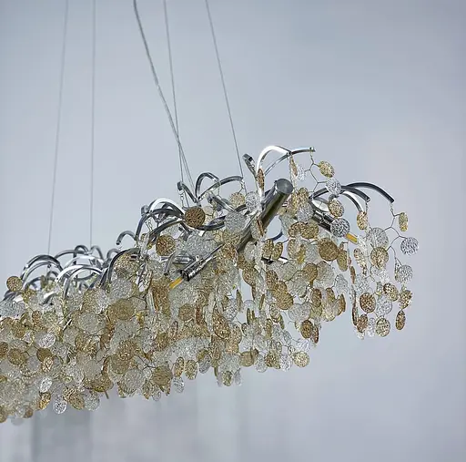 Видовжений світильник в срібному кольорі з каскадними пластинами Line.F Y 08/L1200 CH - фото 2