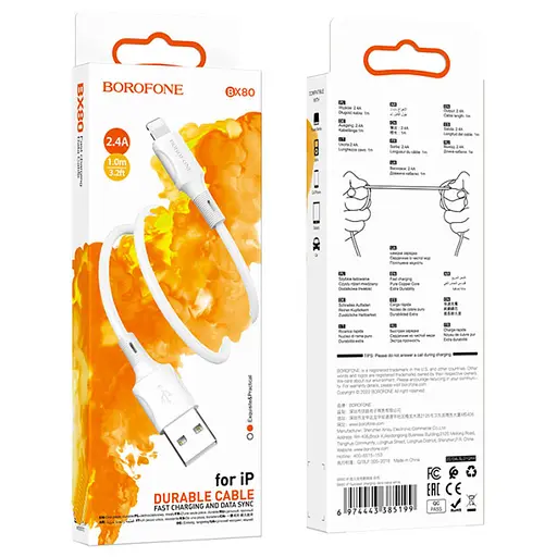 Дата кабель Borofone BX80 Succeed Type-C to Lightning 20W (1m) White - фото 3