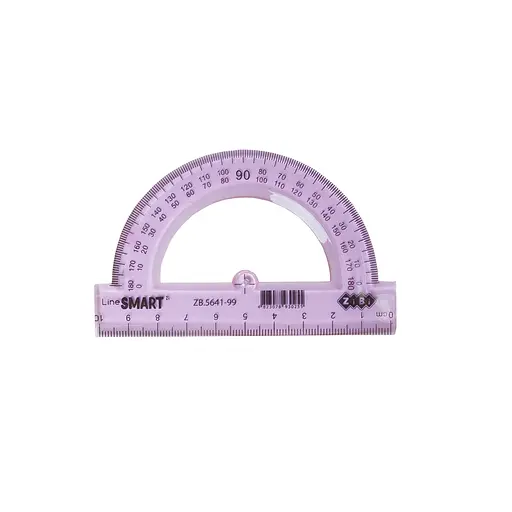 Транспортир, 100 мм, тонований (В асортименті), 12 шт. в упаковці