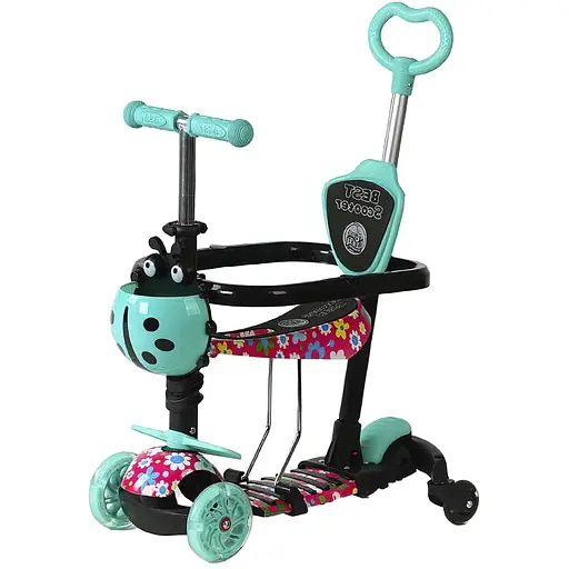 Самокат 5 в 1 Best Scooter 54х14х63-72 см Бірюзовий 000271475