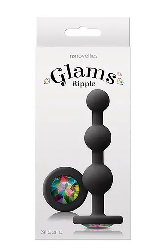 Анальний ланцюжок Glams Ripple 10.5 см (чорний) - фото 2