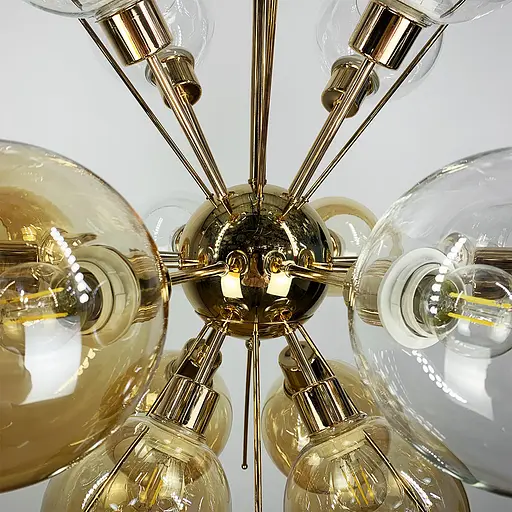 Люстра с прозрачными и янтарными плафонами Line.F AG 09/16 - фото 6