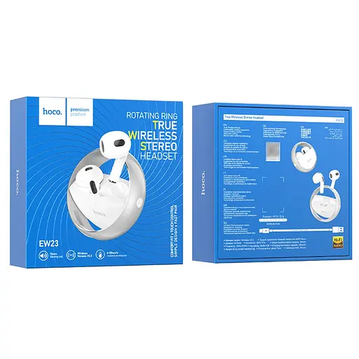 Навушники бездротові Hoco TWS EW23 вкладиші сріблястий - фото 4