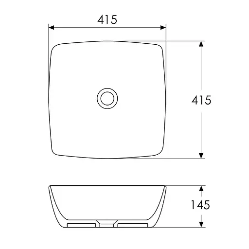 Умивальник накладний Imprese Black Edge 41,5x41,5x14,5 см білий/чорний i11096, Білий - фото 2