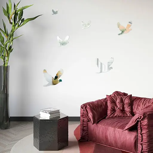 Дзеркальний декор Wall Sticker SW-00002520 акриловий самоклеючий Птахи 6 шт. срібло - фото 6