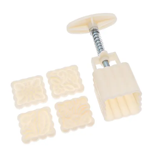 Плунжер кондитерський для печива та мастики квадрат + 4 насадки, Kitchen Master Білий 85917 - фото 2