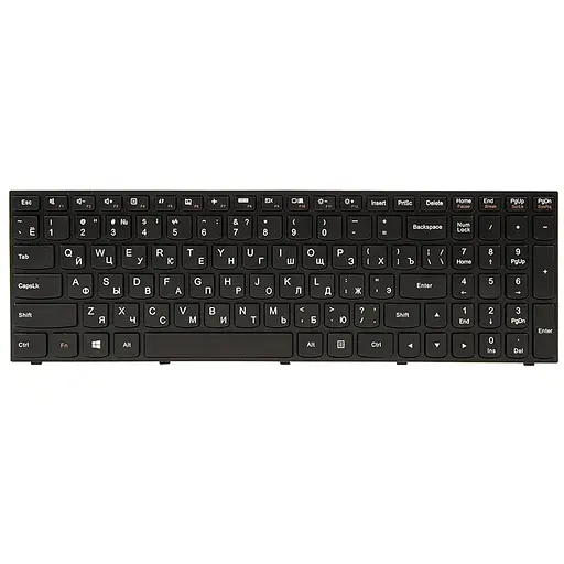 Клавiатура для ноутбука IBM/LENOVO IdeaPad G50-30 чорний, чорний фрейм