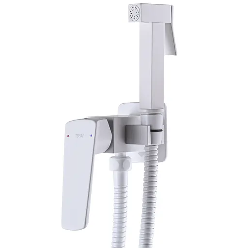 Набор гигиенического душа скрытого монтажа Topaz Lexi TL 21106-H57-W латунь белый глянец, белый - фото 5