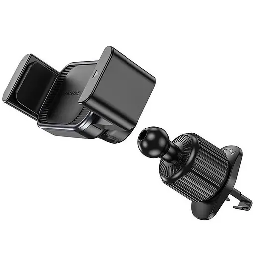 Автотримач Borofone BH106 Ascend pull clip (air outlet) Black / Metal gray