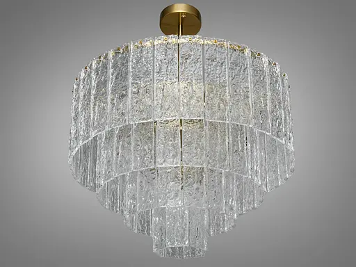 Дизайнерська підвісна люстра зі скляними елементами, 10 ламп, бронза - фото 2