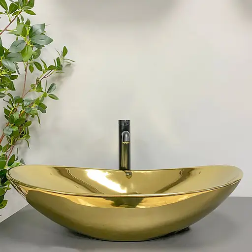 Умивальник VBI Turin gold glossy накладний VBI-011509, Золотий - фото 5