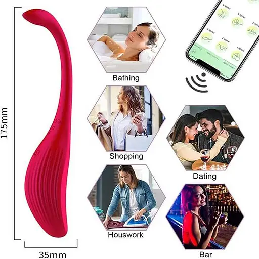 Смарт-вібро яйце Love Spouse силіконове з акумулятором для жінок 175 мм червоне - фото 5