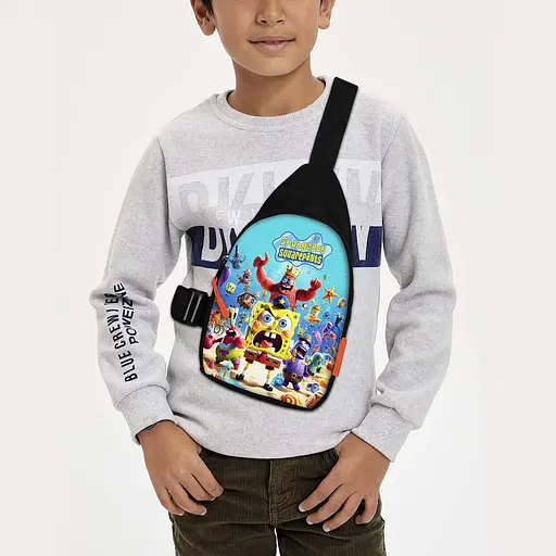 Сумка через плече дитяча Губка Боб 29х17 см сумка слінг для хлопчика (02060)
