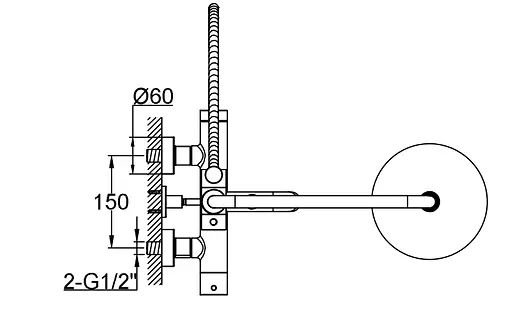 Душевая система Kohlman Axel Chrom с изливом QW277A, Хром - фото 3