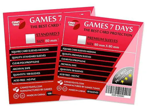 Аксесуар Games 7 Days Протектори для карт Games7Days 80 х 80 мм Square Medium, 50 шт. PREMIUM (GSD-028080) - фото 2