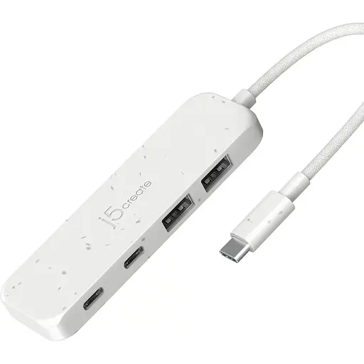 USB-хаб j5create JCH342EW-N USB-C на 2 USB-A/2 USB-C, белый (JCH342EW-N) - фото 1