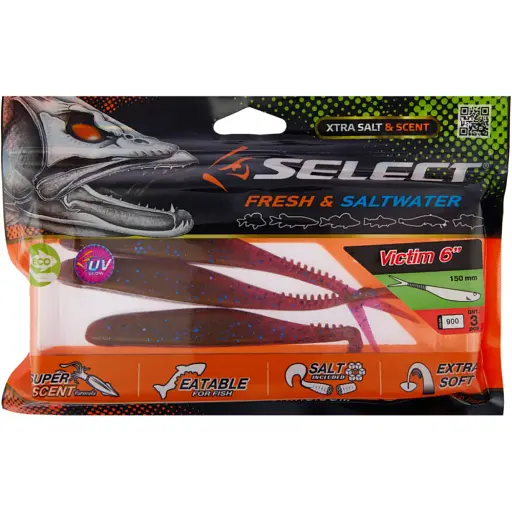Силікон Select Victim V-Tail 6" #900 (3 шт/уп) - фото 2