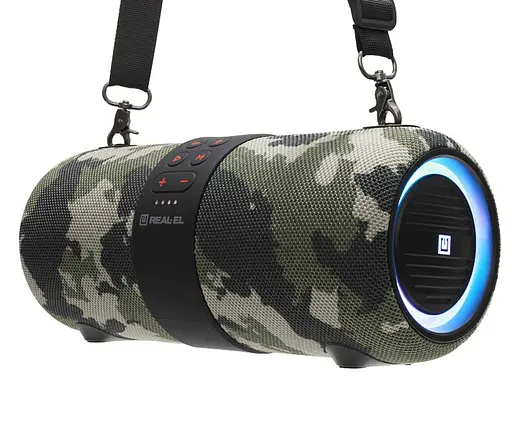 Портативна колонка Real-El RX733 24W Bluetooth TWS, RGB, Haki - фото 3