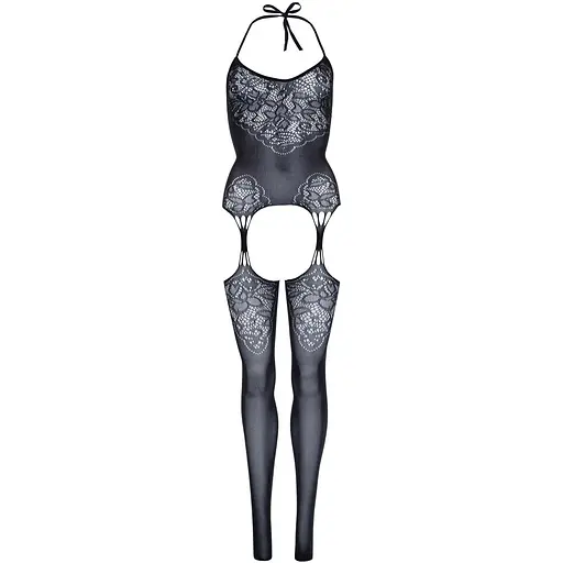 Еротичний бодістокінг Leg Avenue Jacquard net Black, імітація панчіх, відкритий доступ, One Size - фото 6