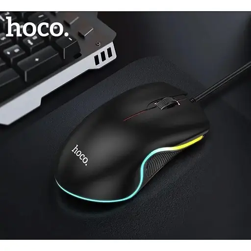 Комп'ютерна миша Hoco GM19 провідна оптична USB RGB підсвічування чорна - фото 7