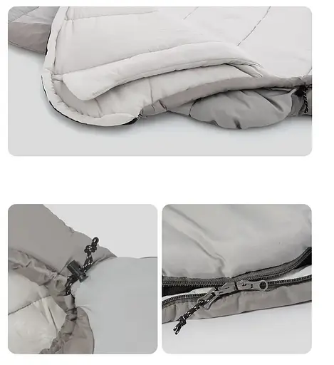 Туристичний спальний мішок-кокон Naturehike P400 (до -18C) Сірий - фото 7