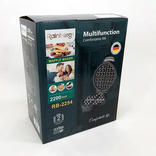 Круглая электровафельница Rainberg RB-2254 для толстых бельгийских вафель 2200 Вт - фото 6
