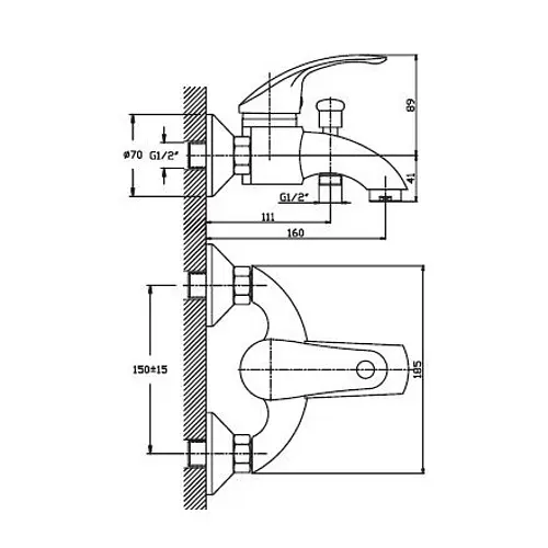 Змішувач для ванни Haiba MARS 009 HB0258 - фото 2