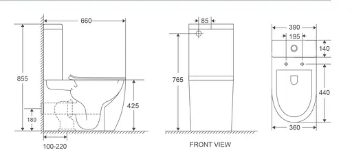 Унитаз-компакт Mixxus Premium Ellipse-0402-R 660x390x855 мм, Rimless MP6468, Белый - фото 2