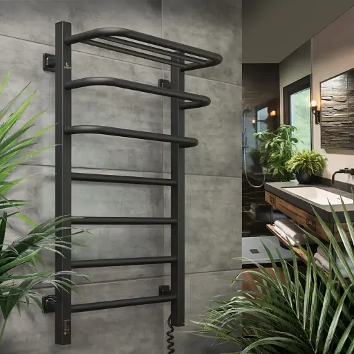 Електрична рушникосушка NAVIN FORTIS 480х800 ЧОРНА  Sensor (Права) - фото 4