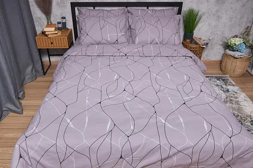 Комплект постільної білизни Moon&Star Бязь Gold Люкс Graphite King Size 220x240 наволочки 4х70х70 - фото 4