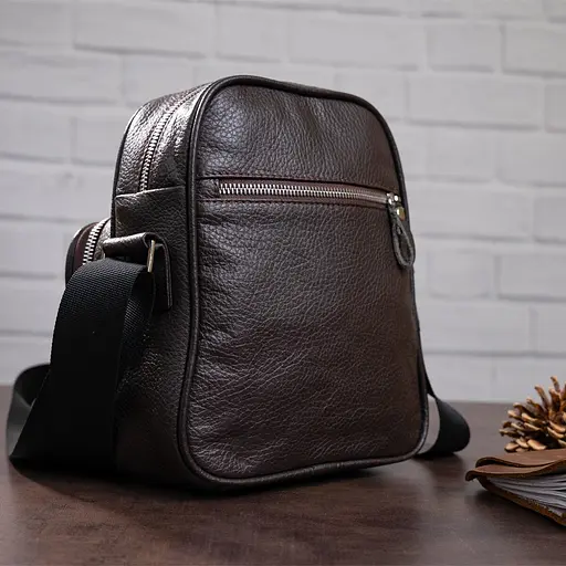 Сумка кожаная мужская SHVIGEL 20х23х7-11 см sum0012803 - фото 7