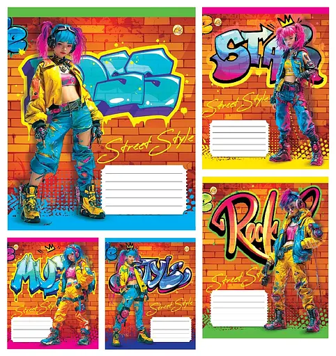 Зошити учнівські 24 аркуша лінія Тверда Anime, 20 шт. в упаковці