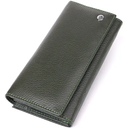 Стильный кошелек для женщин с монетницей из натуральной кожи ST Leather 18.5х9х3 см acs0029658 - фото 1