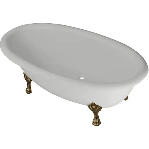 Ванна окремостояча матова Amdcon Olmpa 180x90 біла з литого каменю золоті ніжки OLMPA_180_nzhk-g_MAT Білий матовий - фото 1