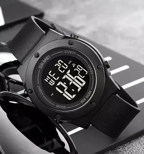Мужские спортивные часы Skmei 1772 Черный с черным - фото 5