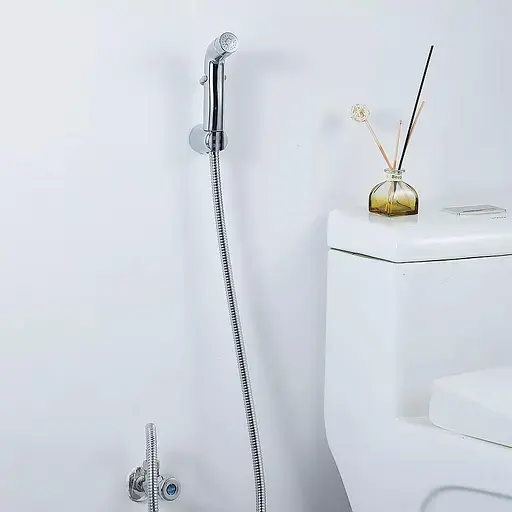 Гигиенический набор (лейка, шланг, кронштейн), хром Frap F021, Хром - фото 3