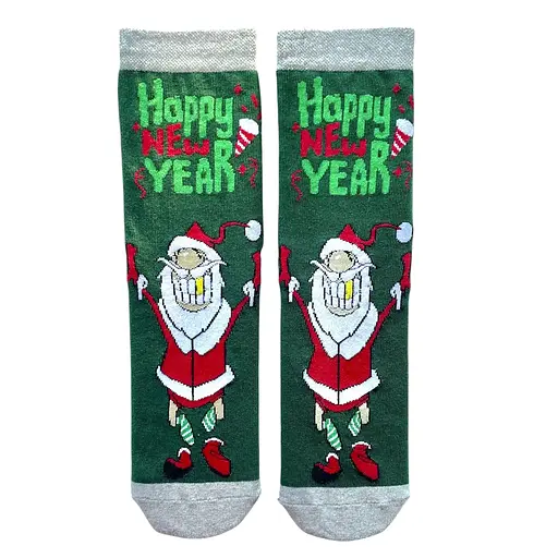 Носки Новогодние мужские из индийского хлопка "Yahoo! Happy New Year!" 113060 - фото 1