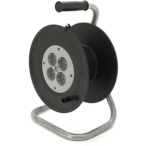 Котушка для подовжувача УкрПром до 25 м без кабелю на 4 гнізда із заземленням Ø250 мм